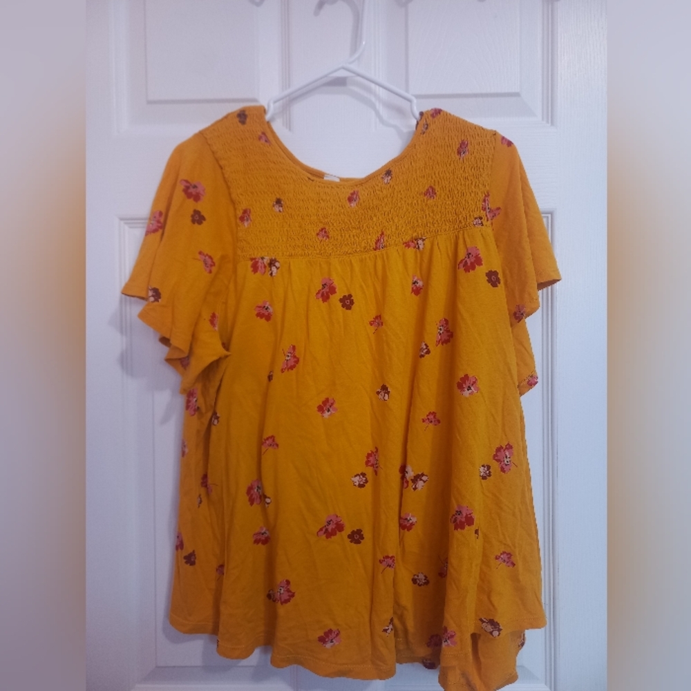3/$15 Floral Yellow Women's Top